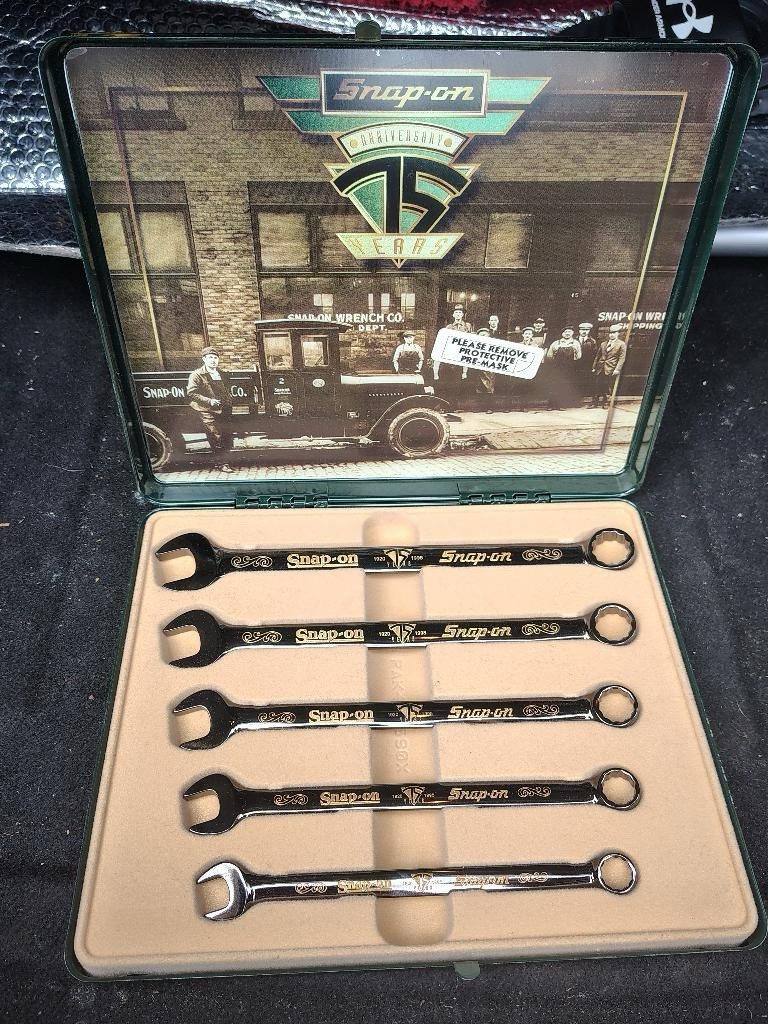 Snap-on 75 Years Anniversary Combination Wrench Set 5pc Black Gold Alloy Steel