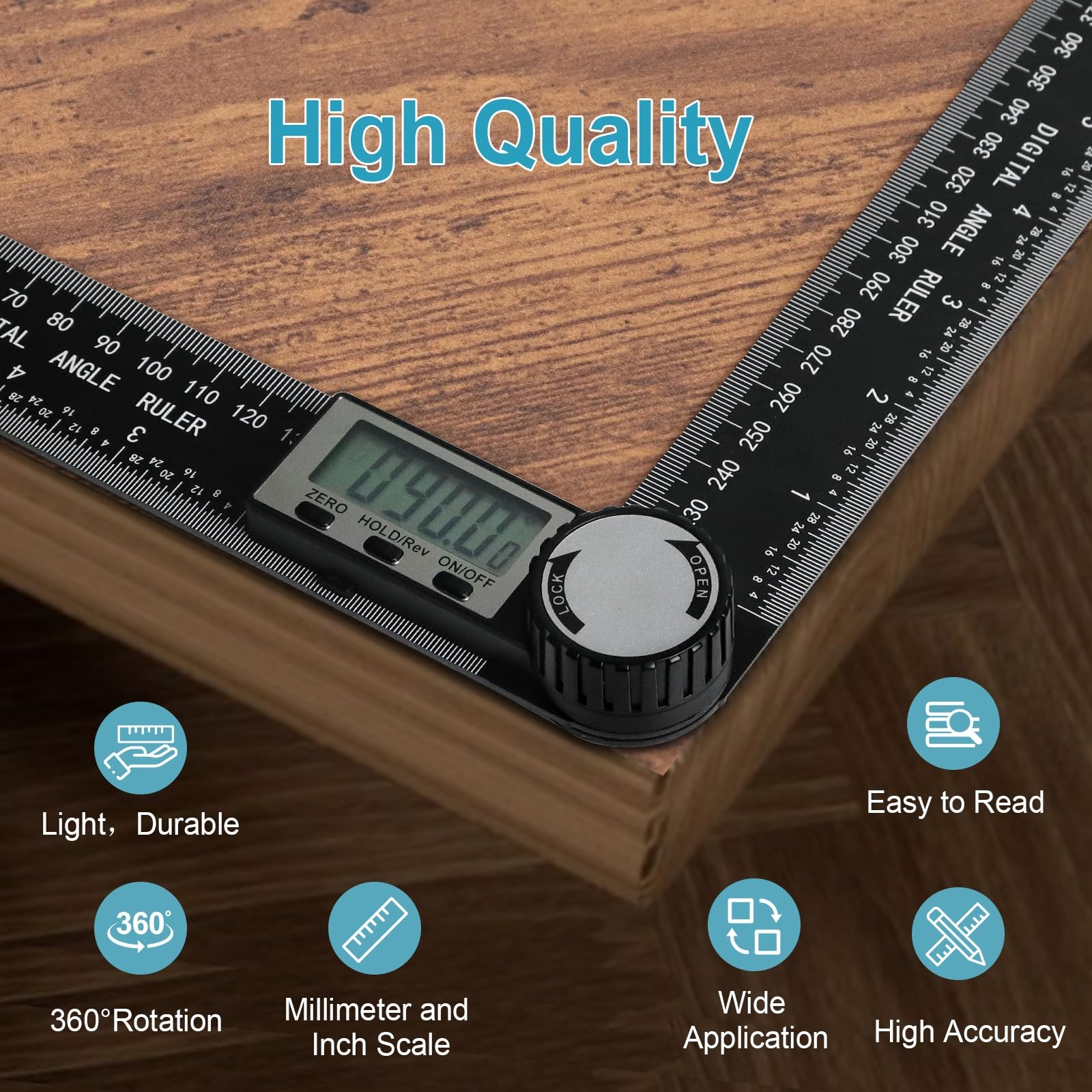 Third Generation Protractor Angle Finder, Digital Ruler with…