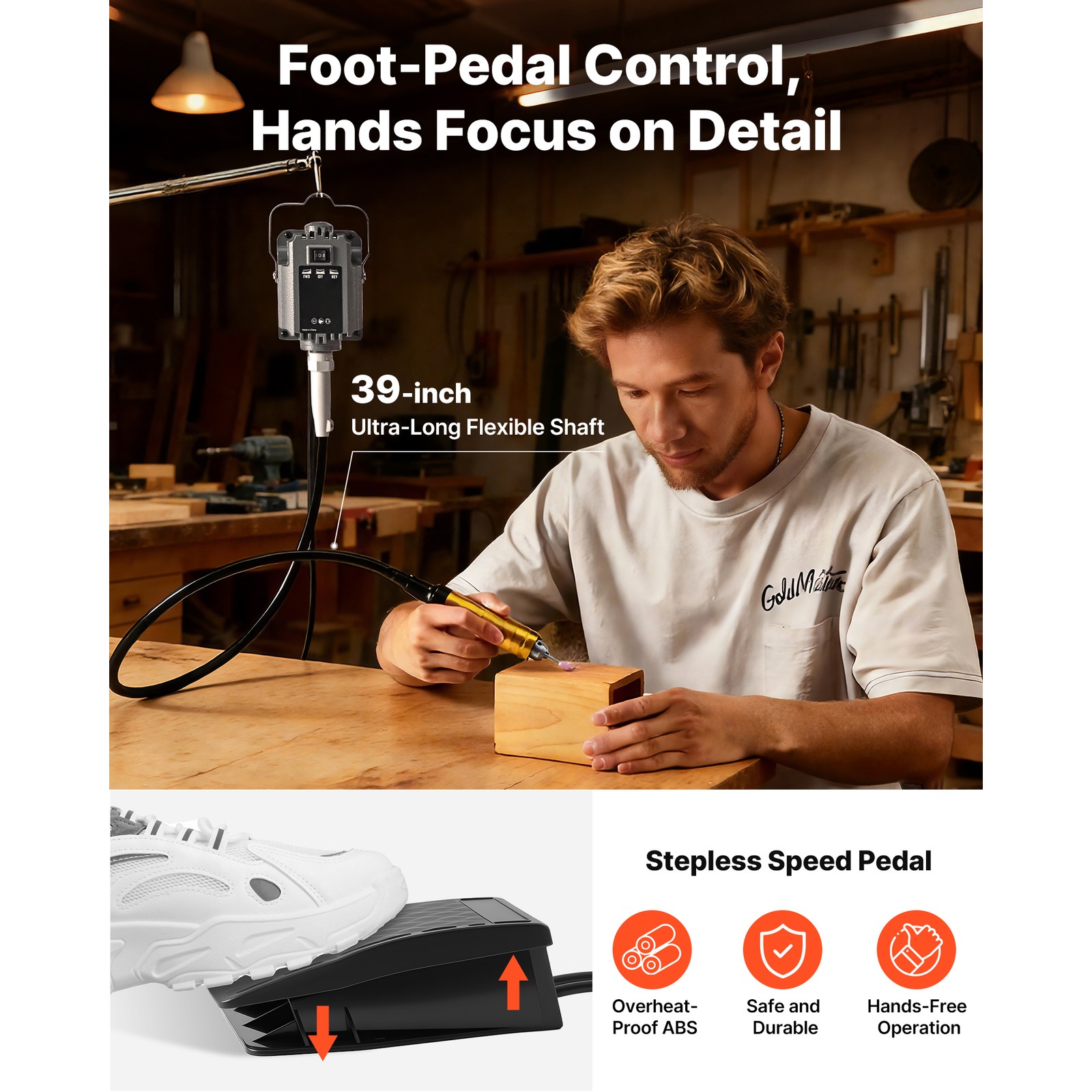 Uimoso 1000W Flex Shaft Grinder with 74 Accessories and 30000RPM Rotary Tool