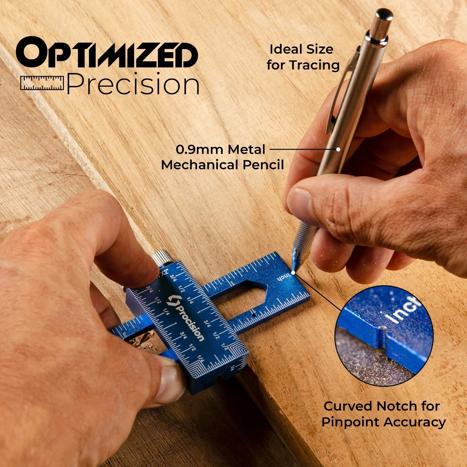 Procision Woodworking Ruler, Set of 3 (12, 8, 6 Inch), Precise Woodworking Pocke