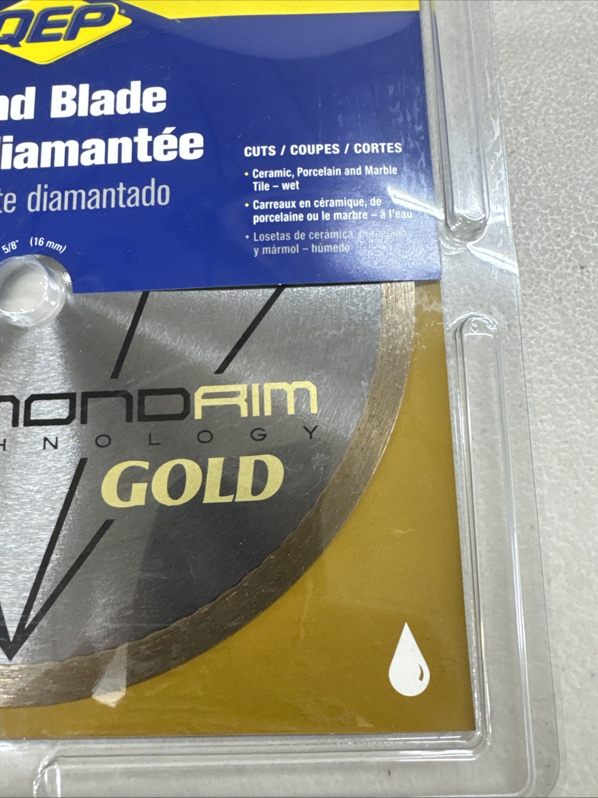 QEP Gold Diamond Blade 7” Continuous Rim Tile Saw Porcelain Marble