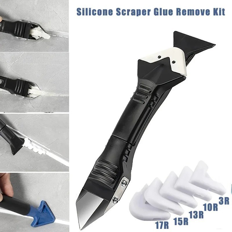 5 in 1 Silicone Sealant Remover Tool Kit Set Scraper Caulking Mould Removal US
