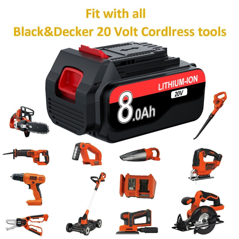 8000mAh 20V LB2X4020 Battery FOR Black and Decker 20V MAX Lithium LBXR20 LBX20