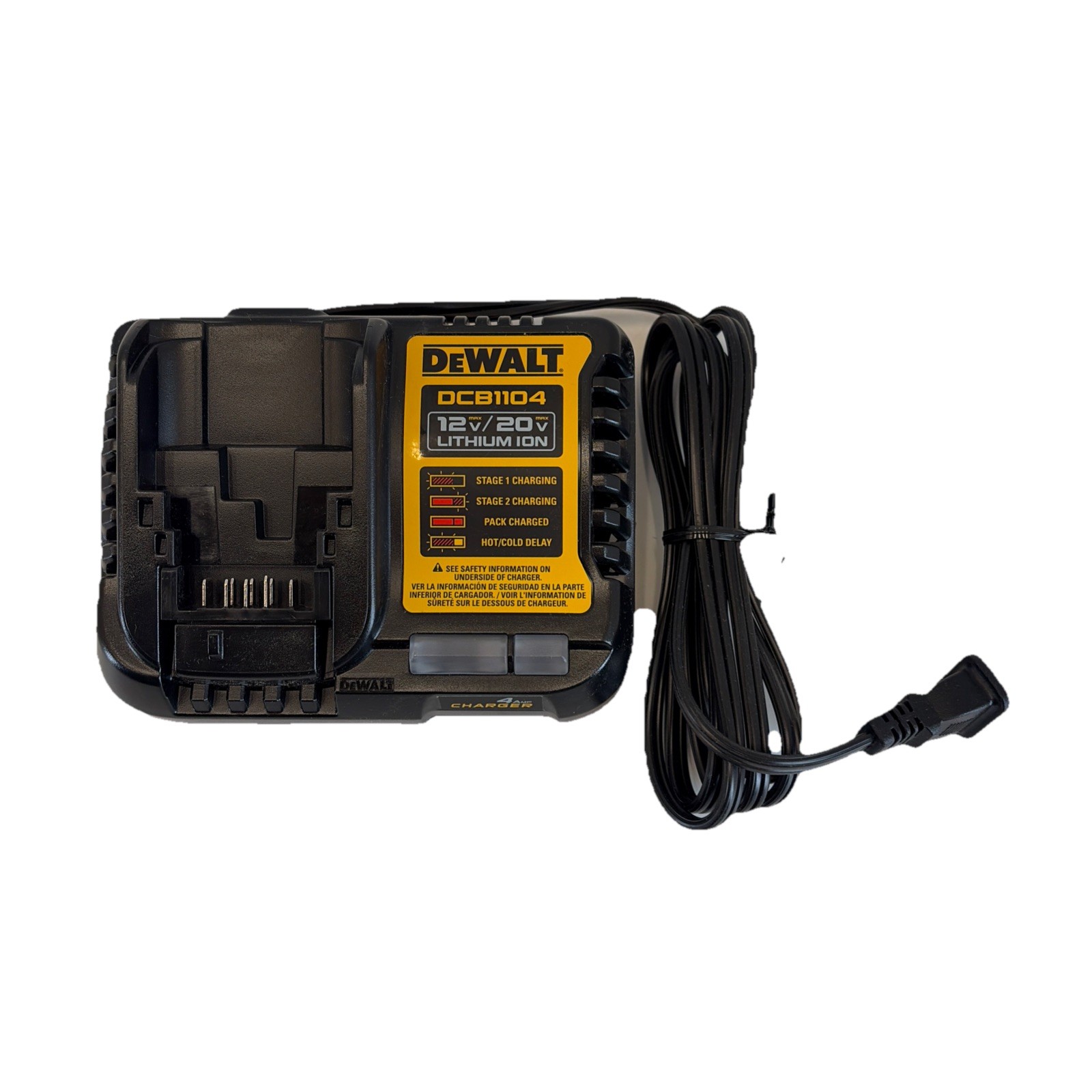 DeWalt 4 Amp Battery Charger 12V & 20V Volt MAX Li Ion Model DCB1104