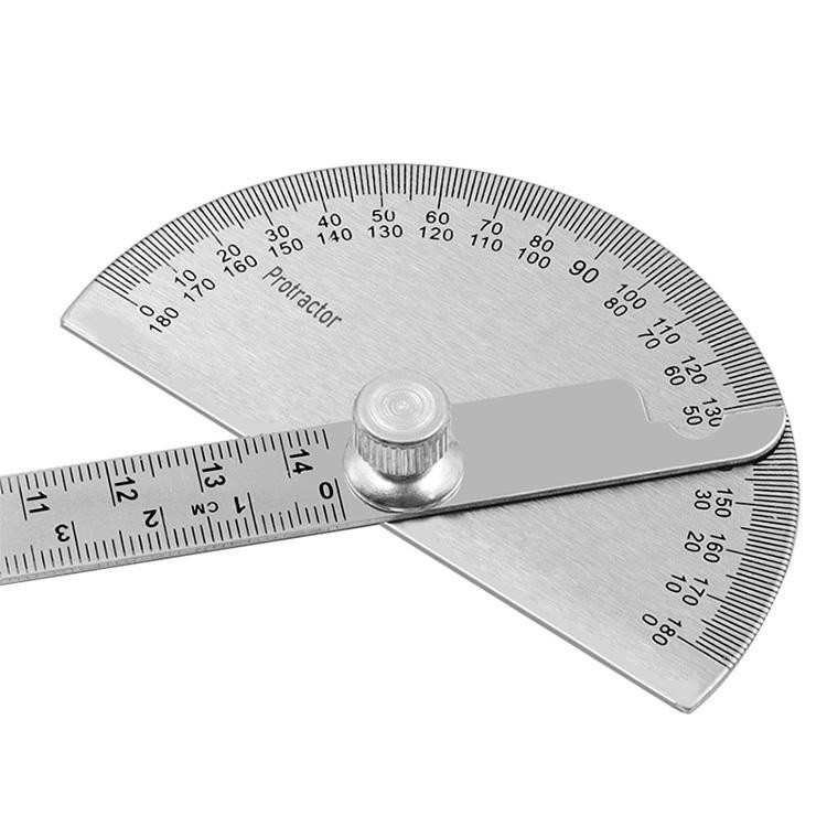 Stainless Steel Angle Protractor 180° Gauge Ruler Woodworking Measurement Tool