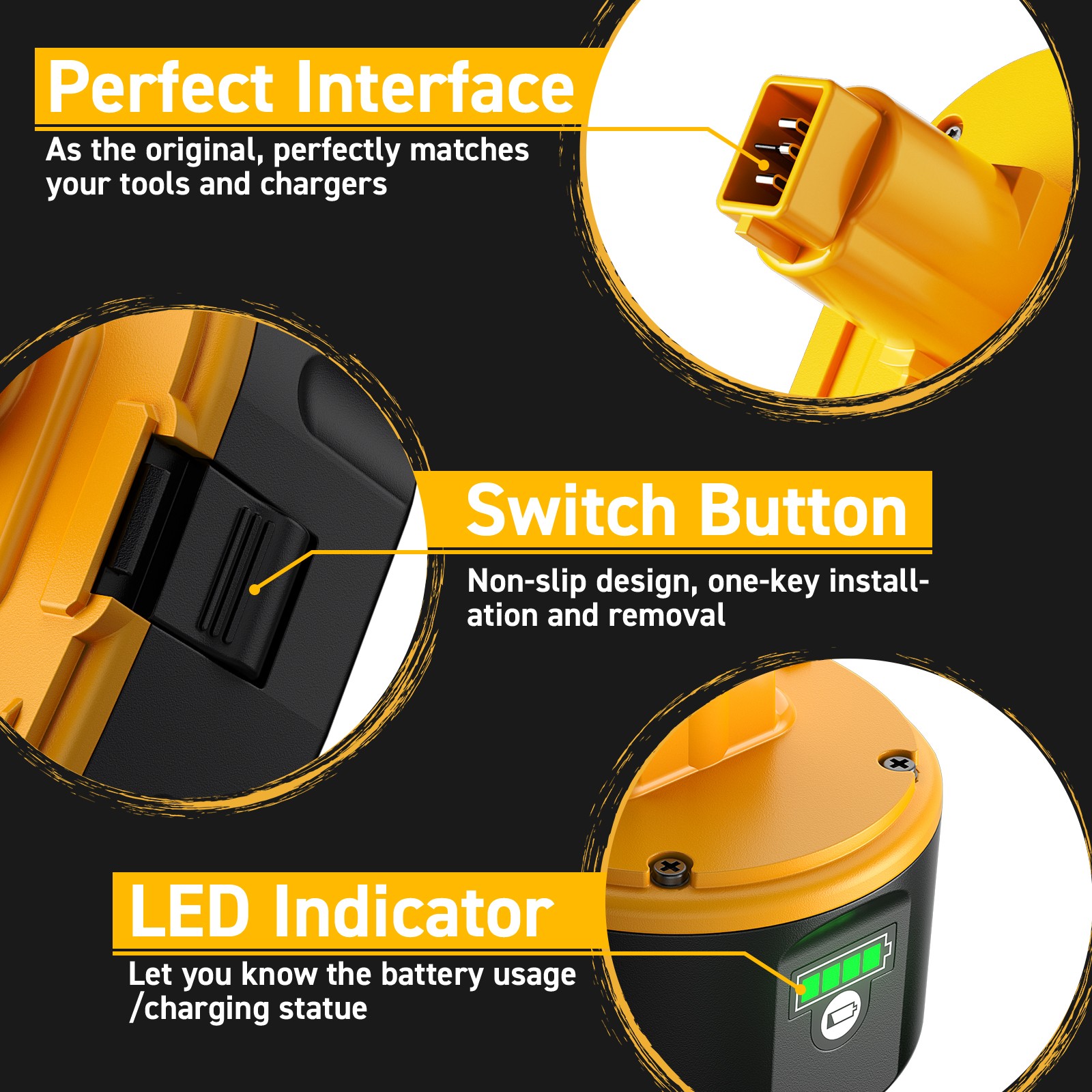 US 8000mAh 18V For Dewalt 18 VOLT DC9096 DC9098 8.0AH Li-ion Battery DC9096-2 JO