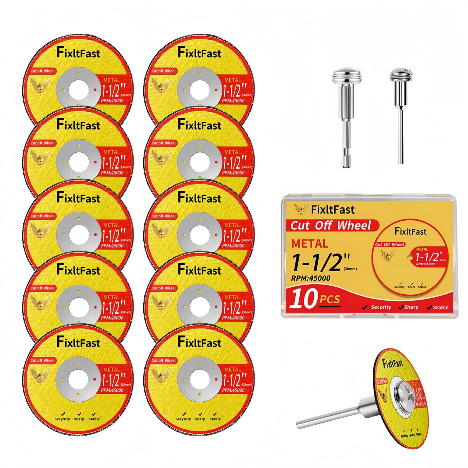 1-1/2 Cut Off Wheels,1.5″ x 1/8″ Fiberglass Reinforced Metal Cutting disc for…