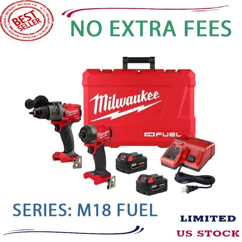 M18 FUEL 2-Tool Combo Kit, 1/4 in Hex Impact Driver (2,000 in-lbs), Premium