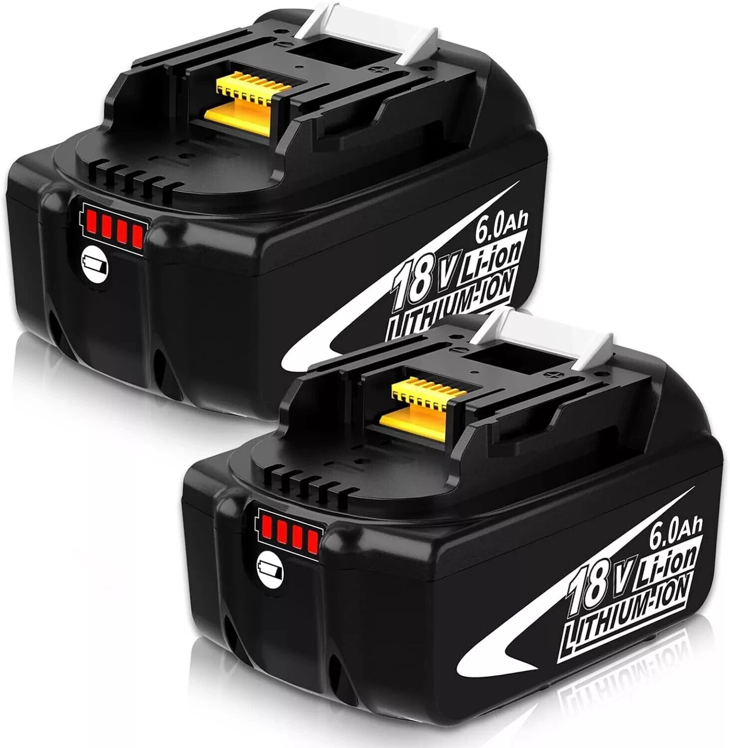 2 Packs 18V 6.0Ah BL1860B Battery For Makita BL1830 BL1840 BL1850 BL1860 LXT400