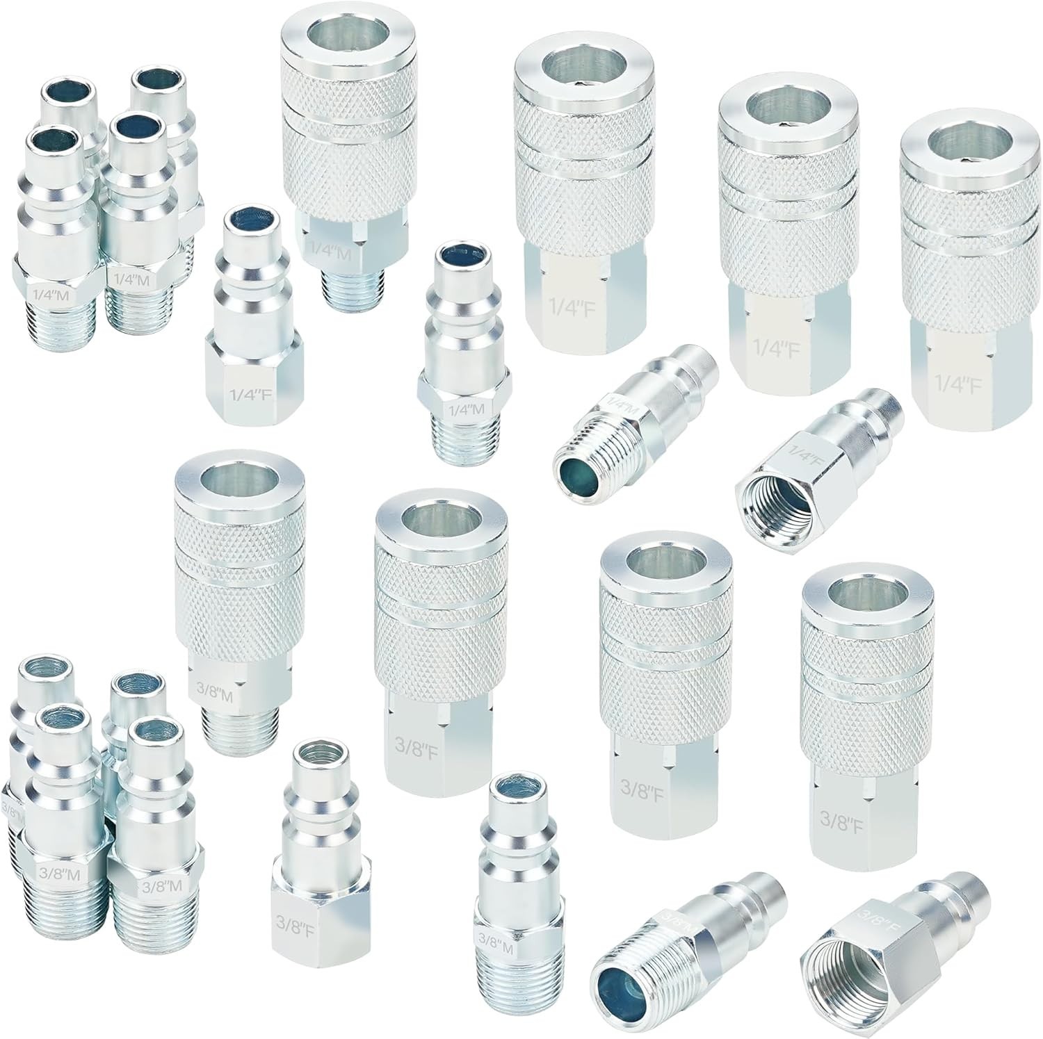 3/8 Inch Body Air Hose Quick Connect Fittings 12PCS 3/8″ NPT Threads Couplers…