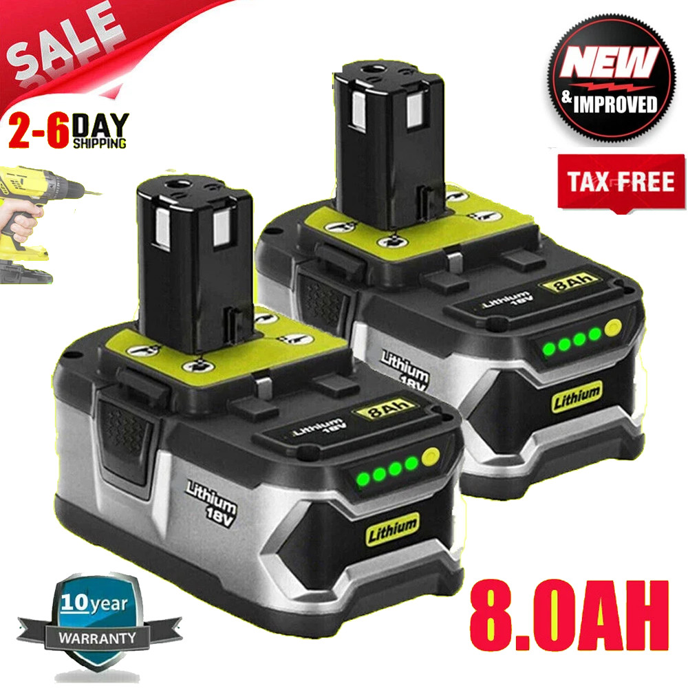 2PACK For RYOBI 18V 8.0Ah P108 High Capacity Battery 18Volt Lithium-Ion One Plus