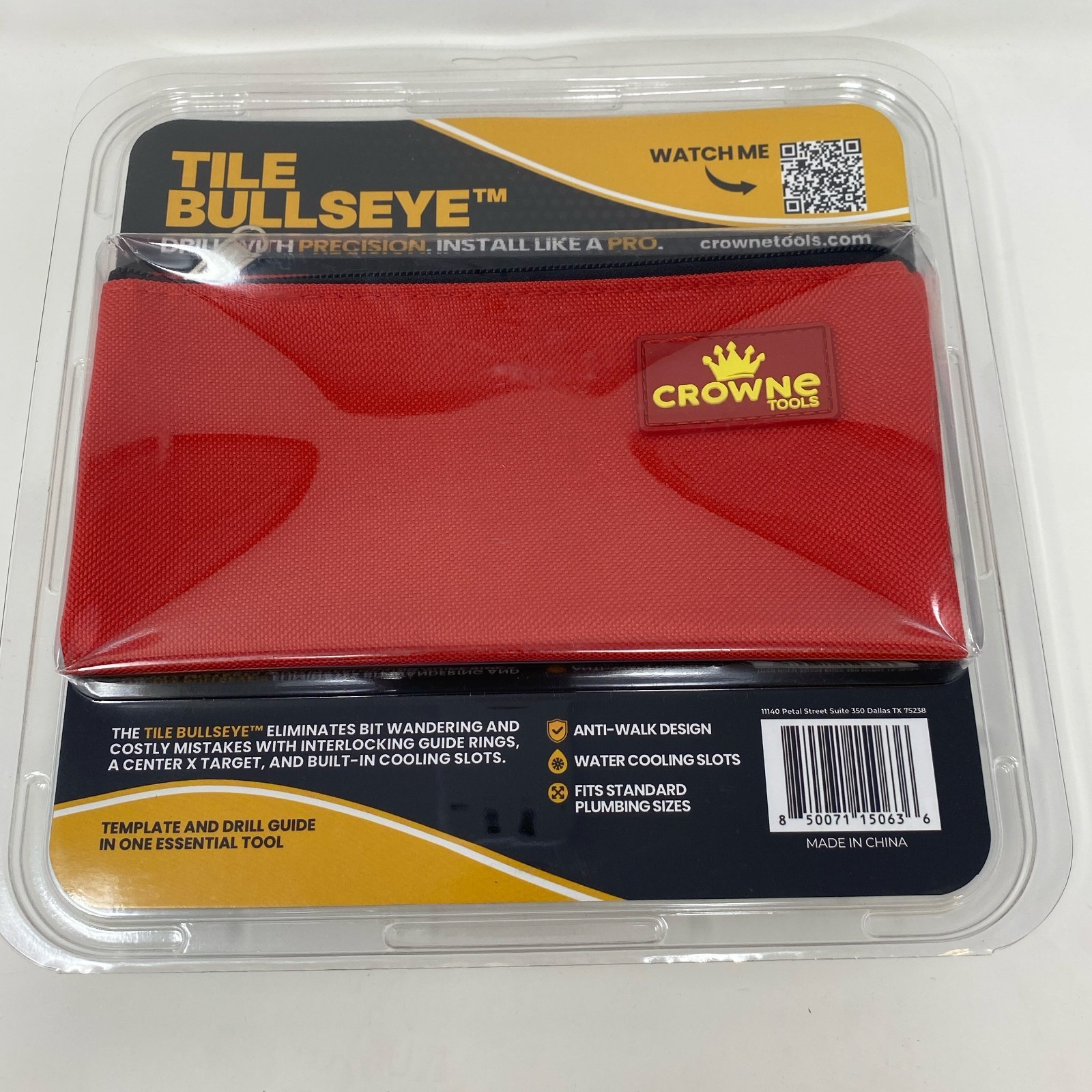 Crowne Tools Tile BullsEye Multi-Size Drill Guide, Red/White