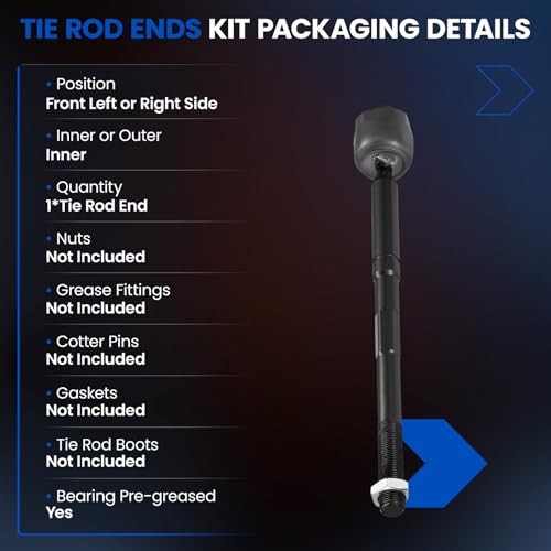 1PCS Front Inner Tie Rod End Compatible with GMC Yukon XL Sierra EV800938
