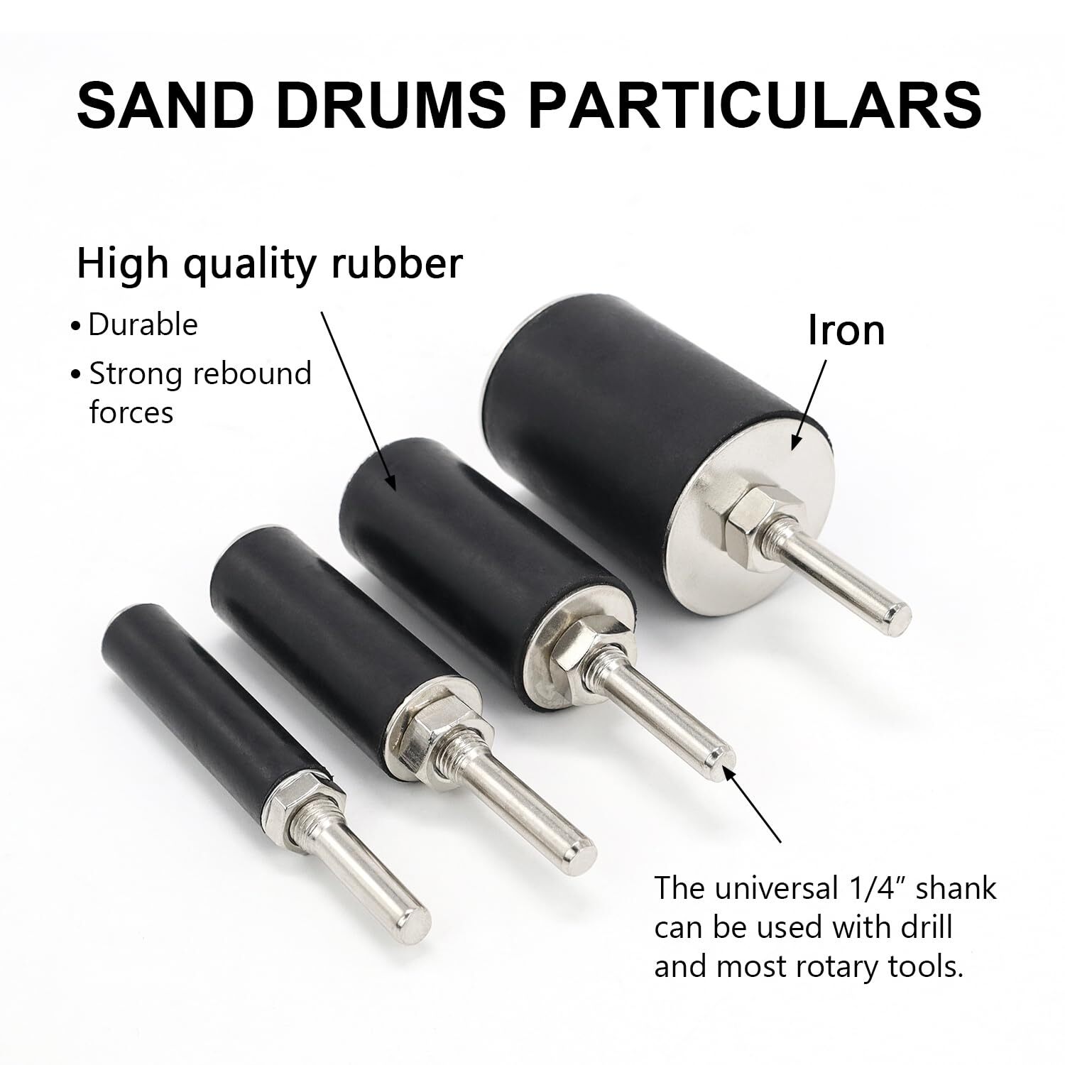 16 PACK 2″ Blue Zirconia Sanding Drums and Sleeves Set with 1/4”Shank For Drill