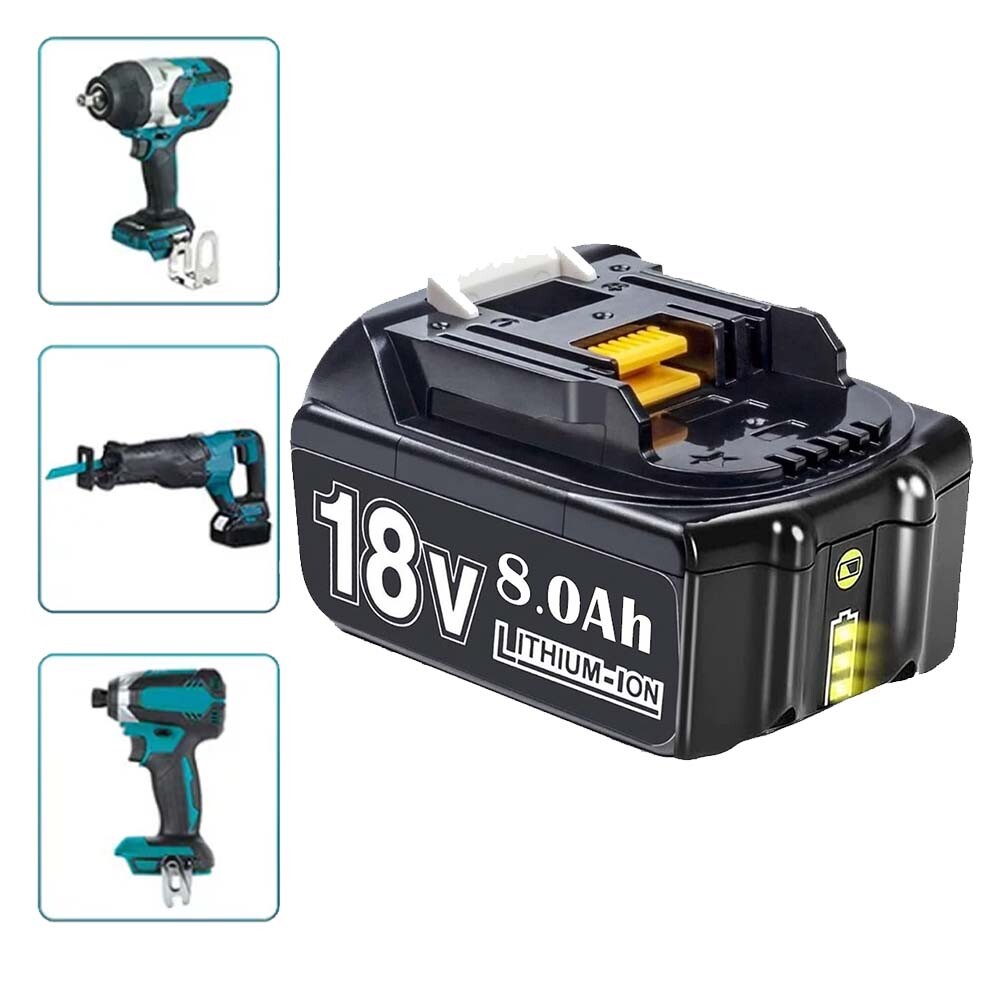 6~1 Pack 18V 8.0Ah Battery For Makita 18 Volt LXT Li-Ion BL1860B BL1830 BL1850