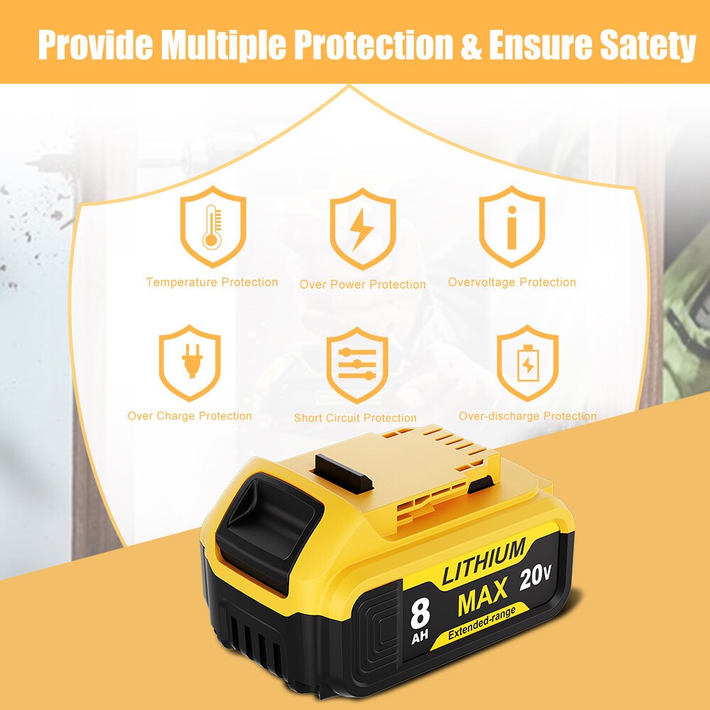Ceenr 8.0Ah Battery For DeWalt 18V(20V Max) | Replacement Model DCB200 NEW