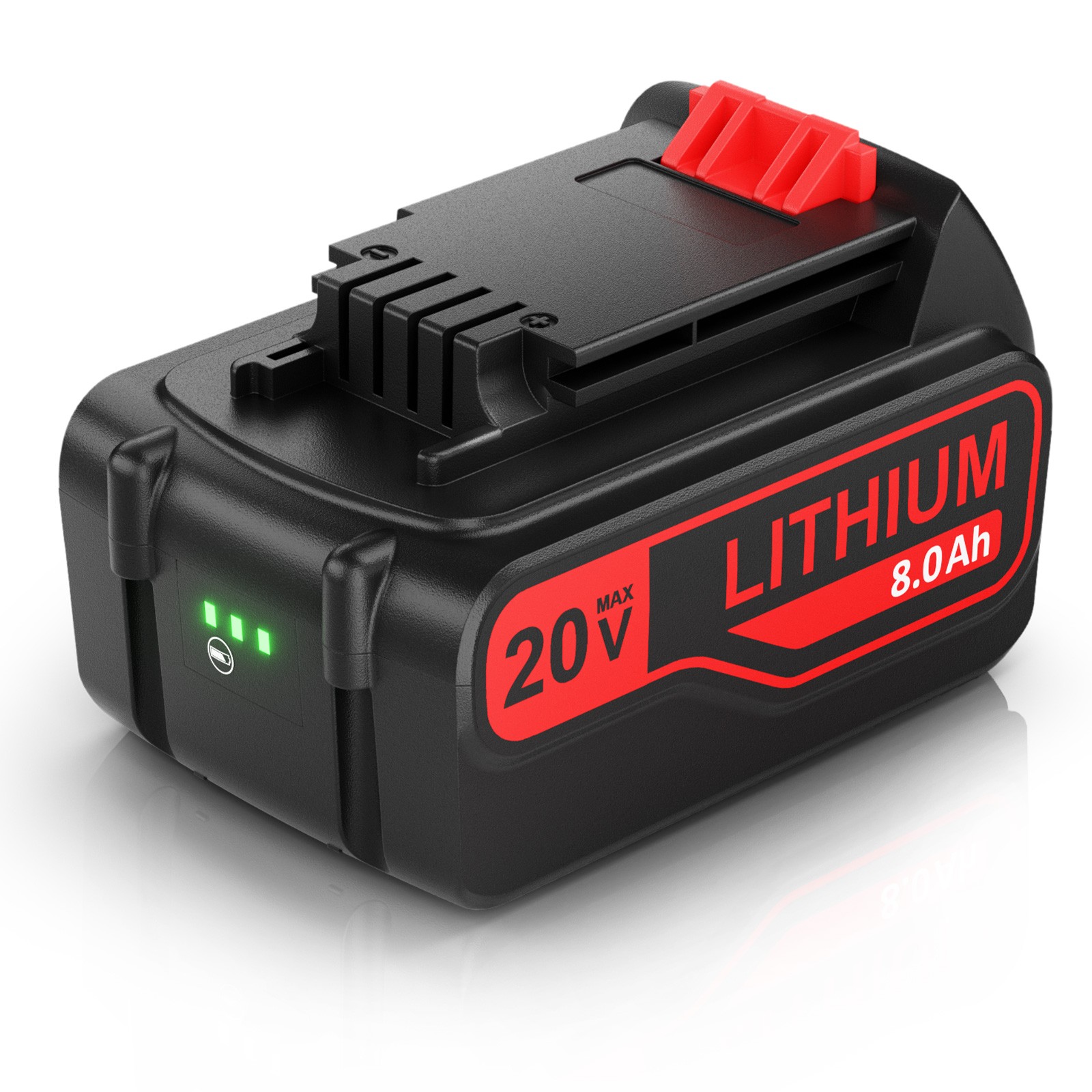 2 Pack 20V Battery 8.0Ah for Black+Decker LB2X4020 MAX Lithium Ion Pack LBXR20