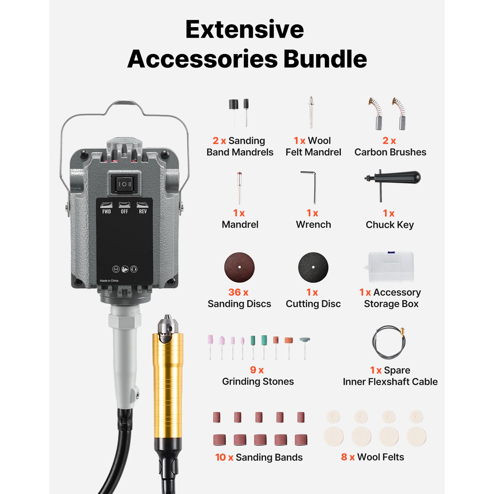 Uimoso 1000W Flex Shaft Grinder with 74 Accessories and 30000RPM Rotary Tool