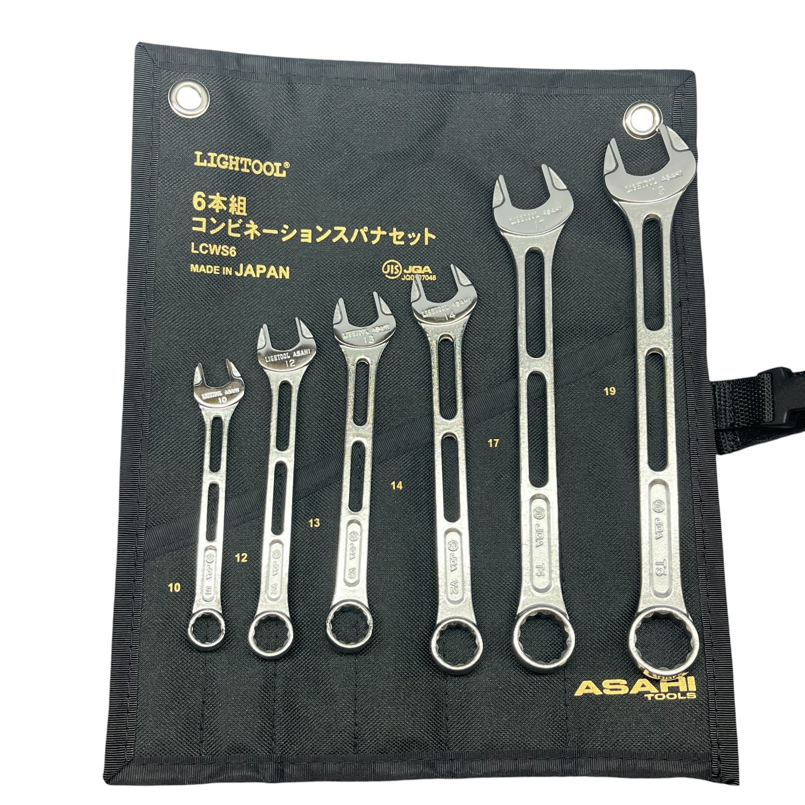 Asahi LCWS6 LIGHTOOL 6pc combination wrench set 10-19mm USA INVENTORY DUTY FREE