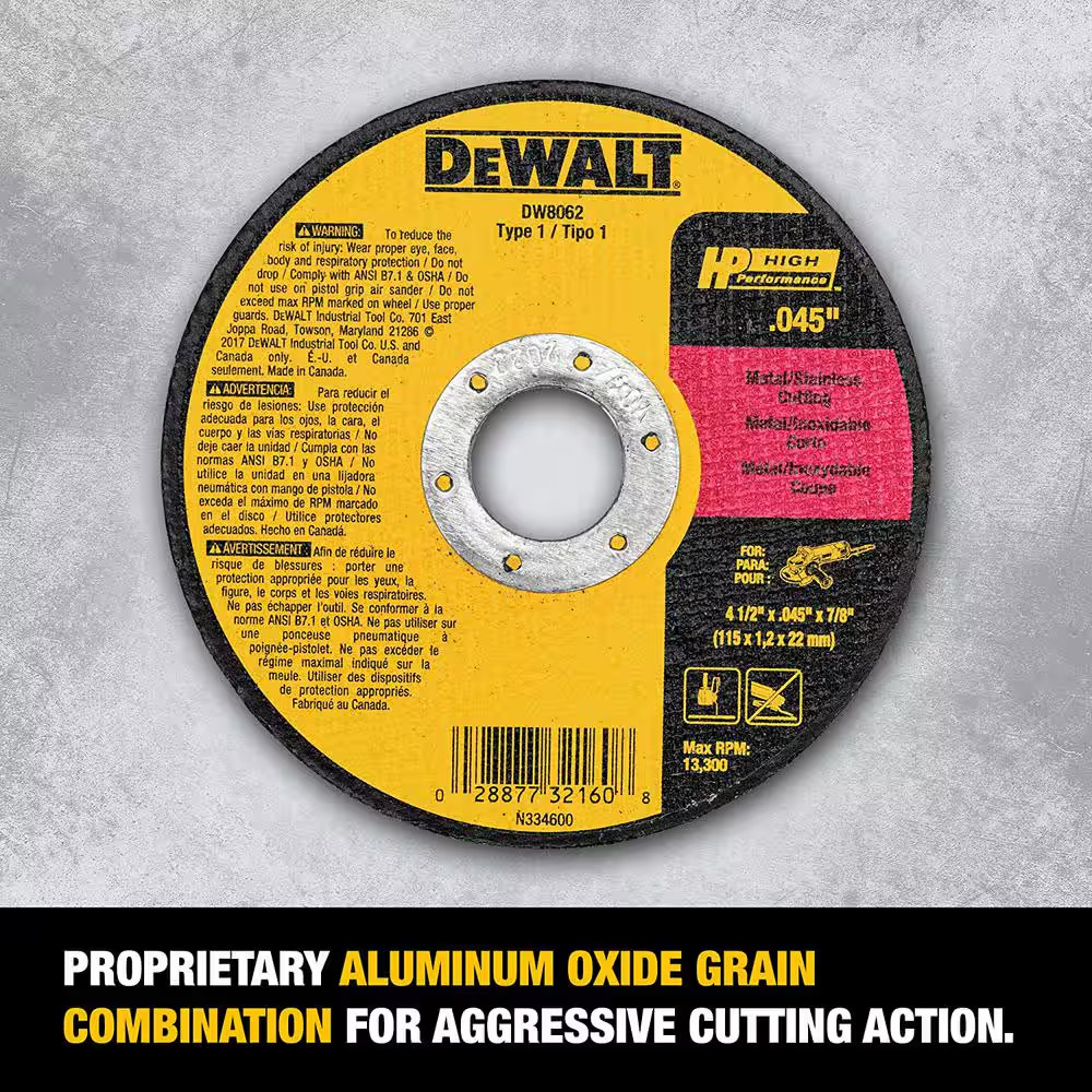 7 Amp 4.5 In. Small Angle Grinder with 1-Touch Guard and 4.5 In. X 0.045 In. X 7