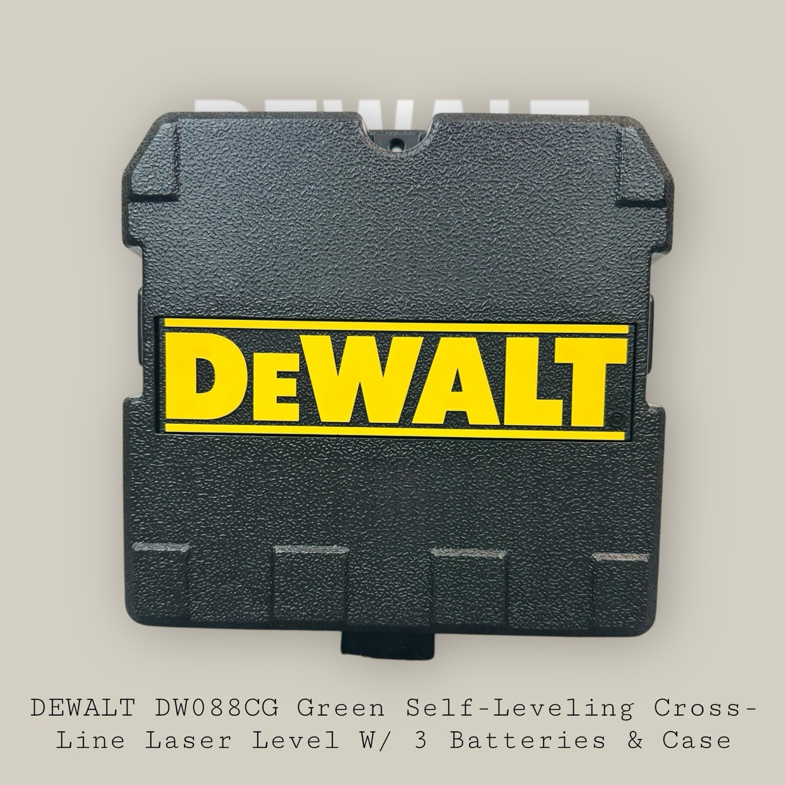 DEWALT DW088CG Green Self-Leveling Cross-Line Laser Level W/ 3 Batteries & Case