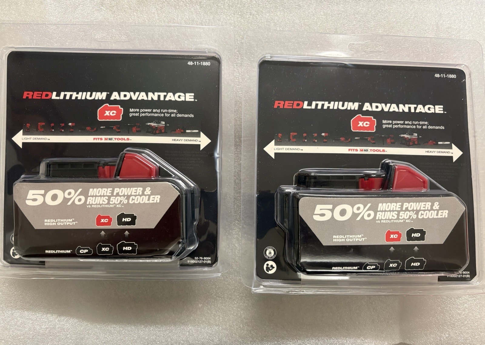 2 Pack NEW Milwaukee 48-11-1880 M18 HIGH OUTPUT 18V 8Ah XC8.0