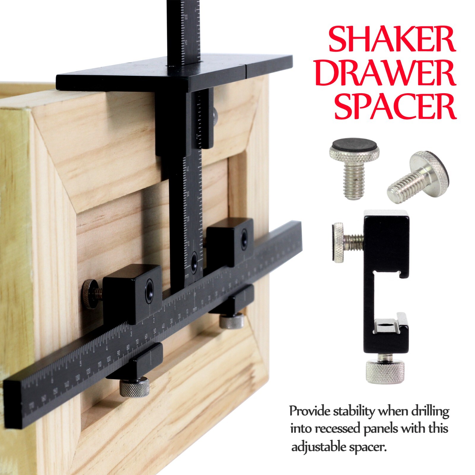Cabinet Hardware Jig, Aluminum Alloy with Center Guide, Cabinet Handle Jig