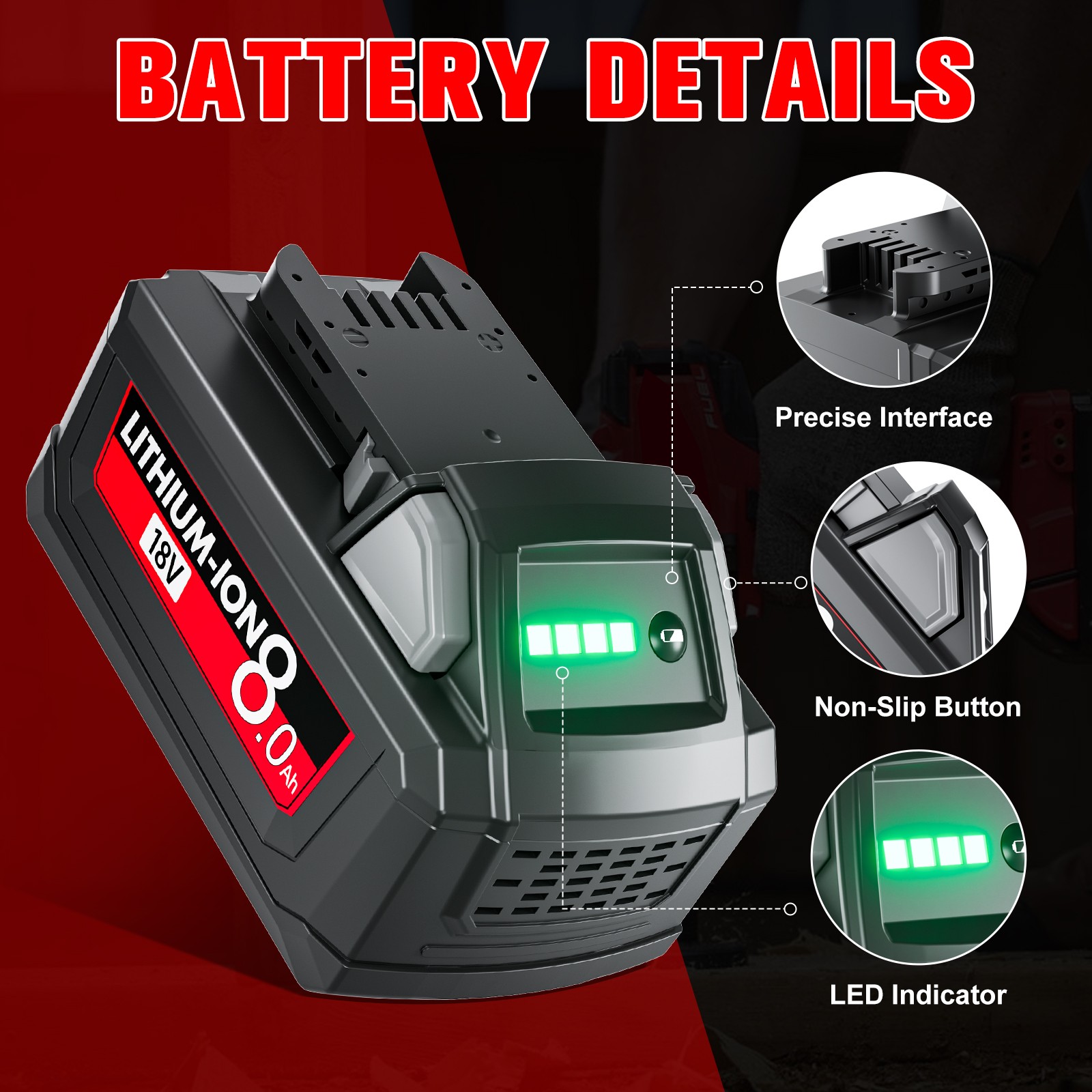 For Milwaukee 18V Battery 8000mAh 8ah For M18 18V 48-11-1860 48-11-1840 Battery