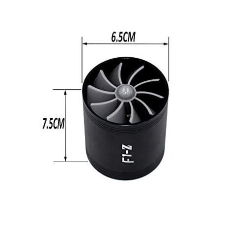 2.5″ F1-Z Car Air Intake Turbonator , Dual Fan Turbine Super Gas Fuel Saver
