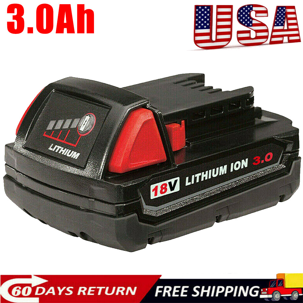 1-2Pack Lithium 3.0 AH Extended Capacity Battery For Milwaukee M18 48-11-1860