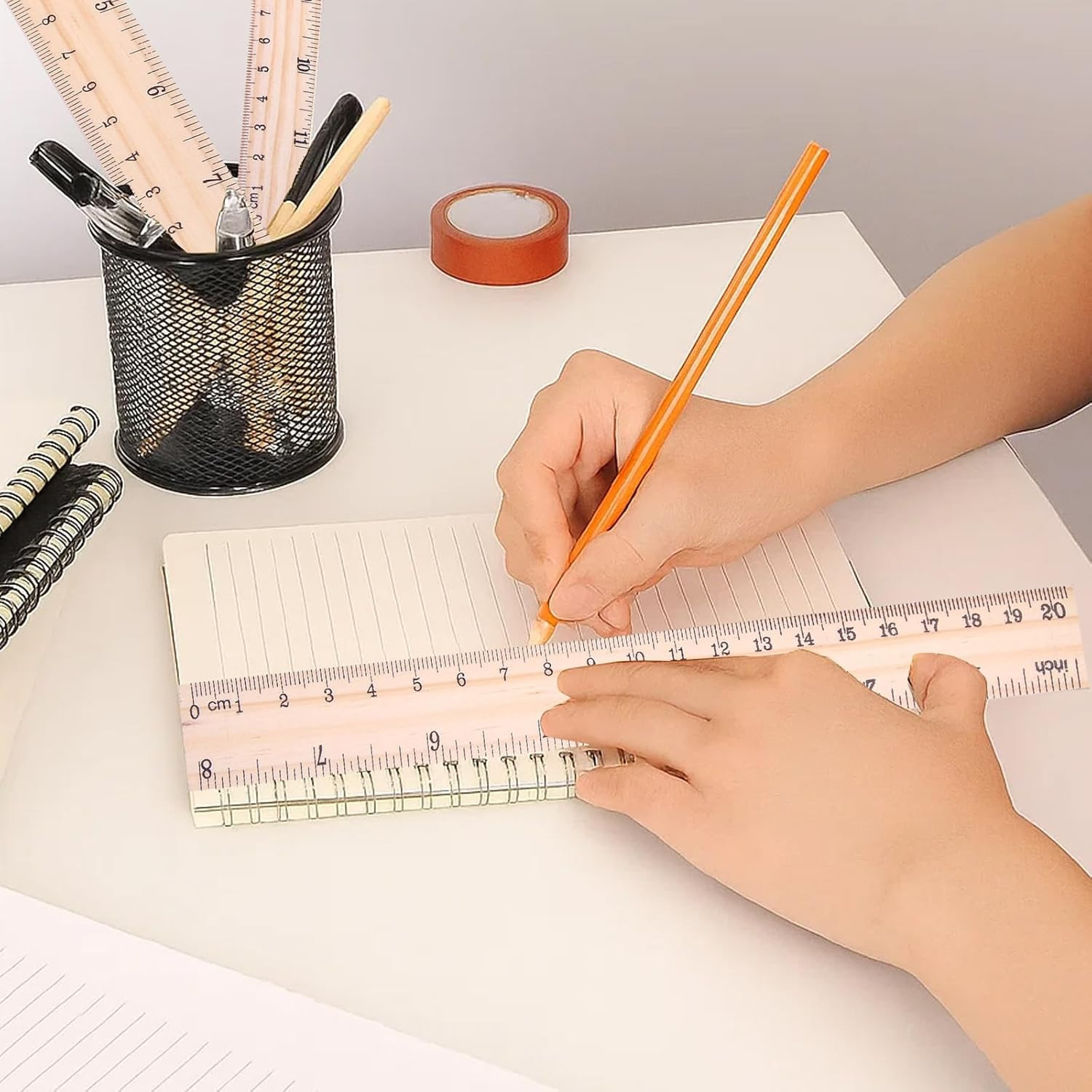 3 Pack Wood Ruler Set – Includes 6 Inch (15 Mm), 8 Inch (20 Mm), and 12 Inch (30