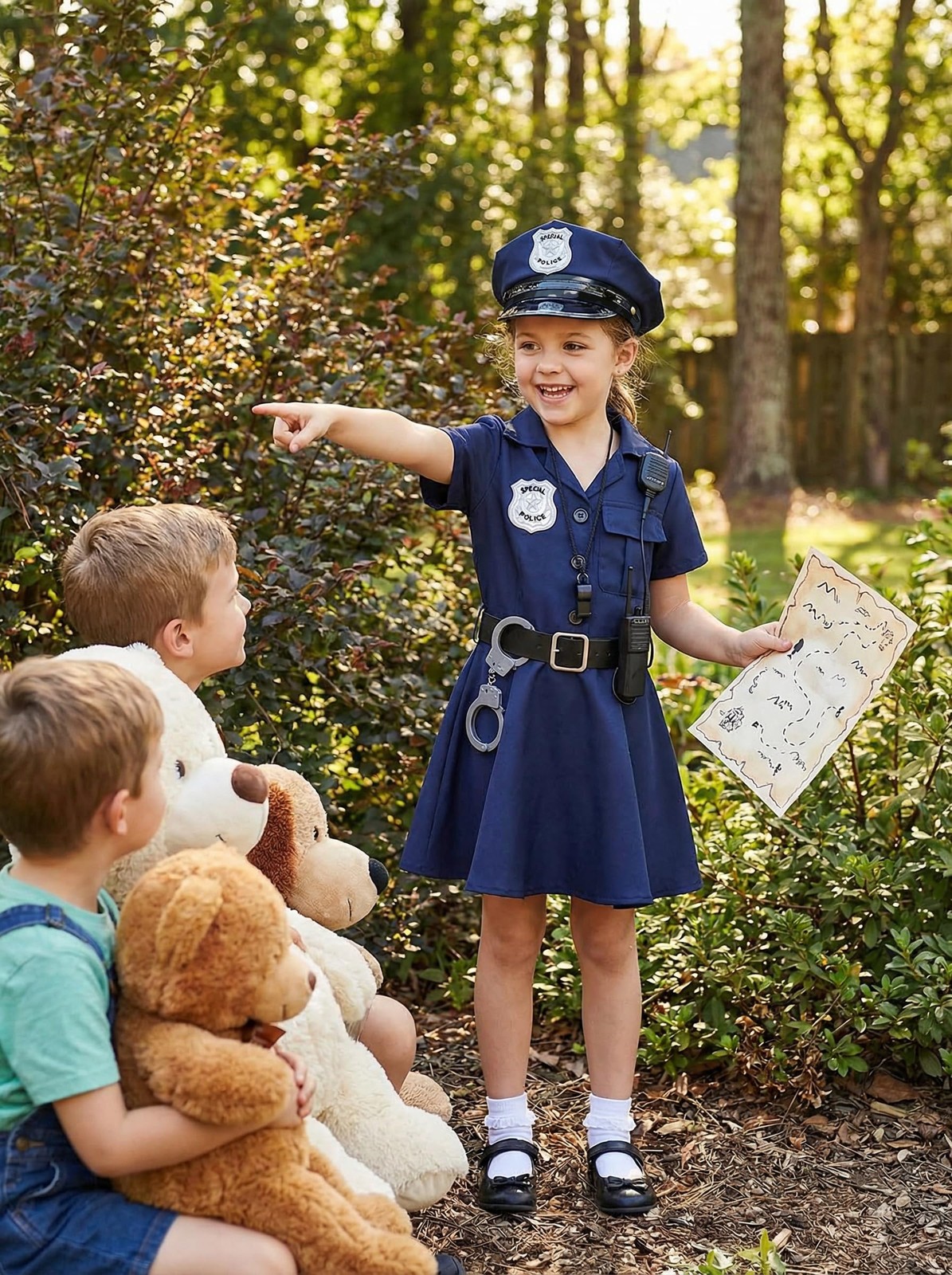 Gortykor Girls Police Officer Costume Cop Outfit for 5-6 Years, Blue