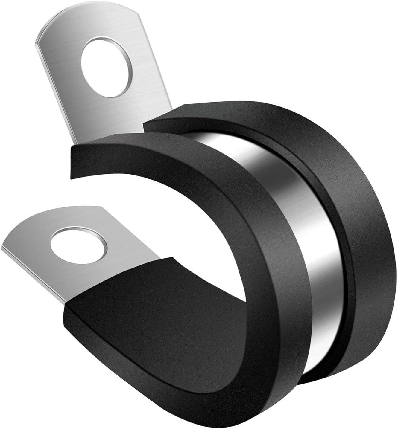 15/16 Inch Rubber Cable Clamps 25 PCS 304 Stainless Steel Black