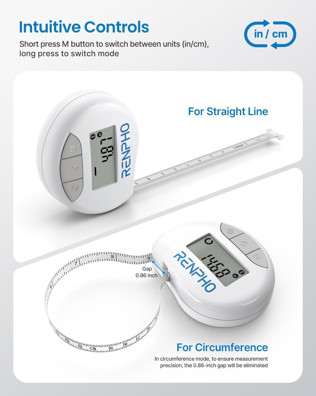 Smart Tape Body Measuring Tape Bluetooth Tailor Tape Ruler Seamstress Soft Flat