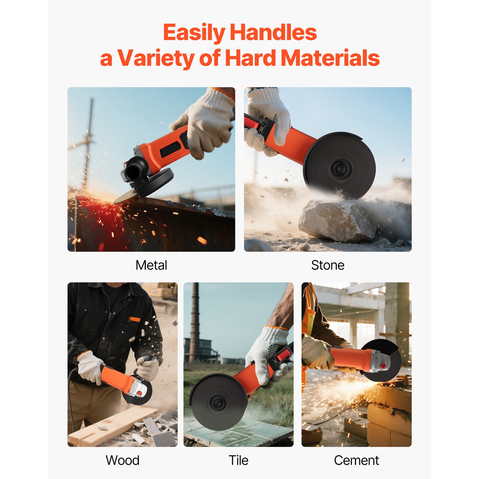 Uimoso 7″ Angle Grinder, 13A Electric Tool, 8500RPM High-Performance Grinder