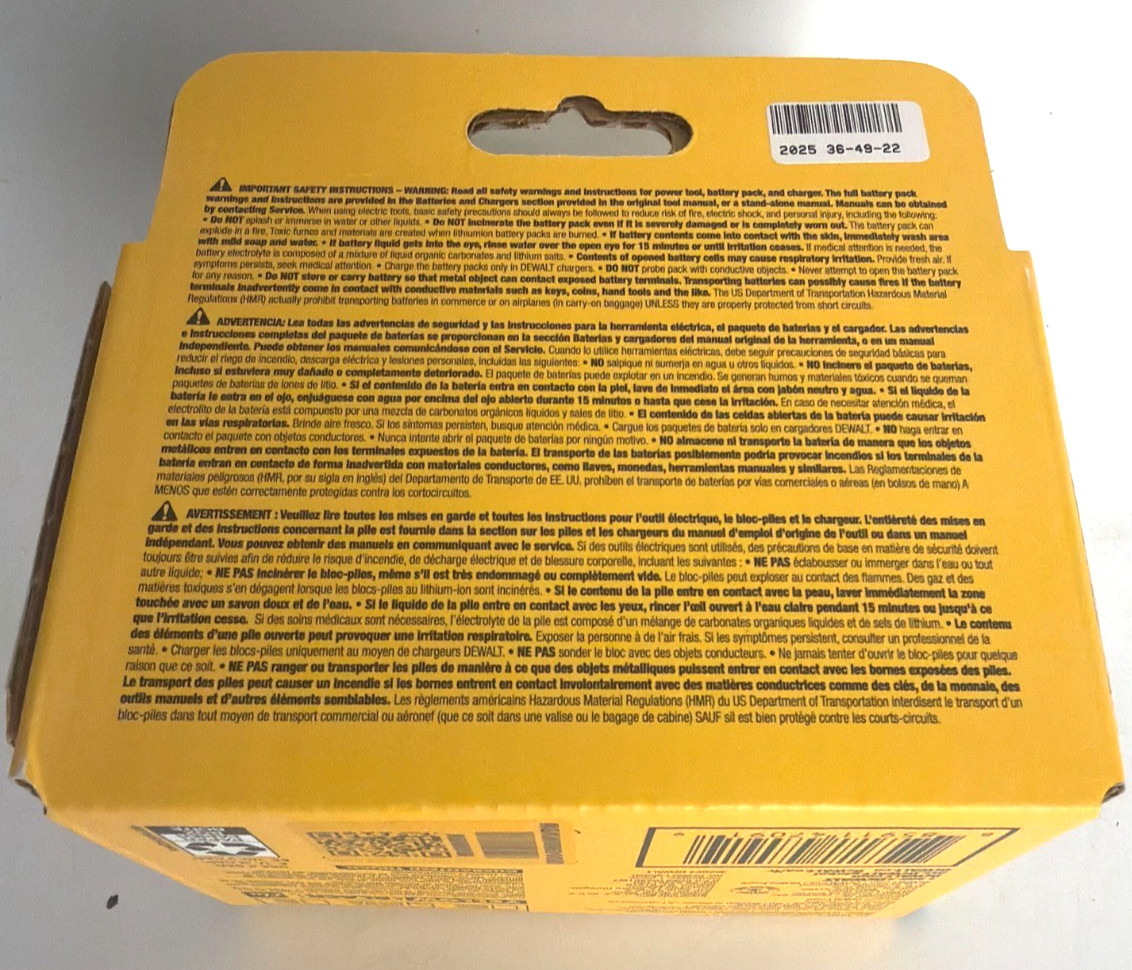 [NEW] (DCB606) DEWALT 20V MAX*/60V MAX* FLEXVOLT 6Ah Battery