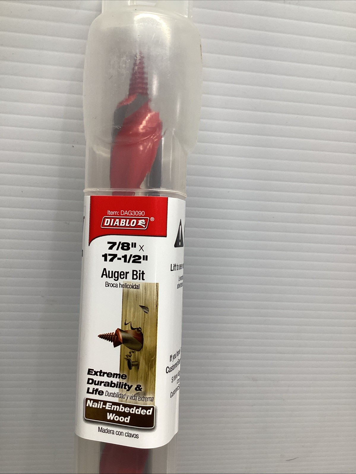 Diablo Tools, 7/8in. x 17-1/2in. Auger Bit Wood Nail-Embedded Wood DAG3090