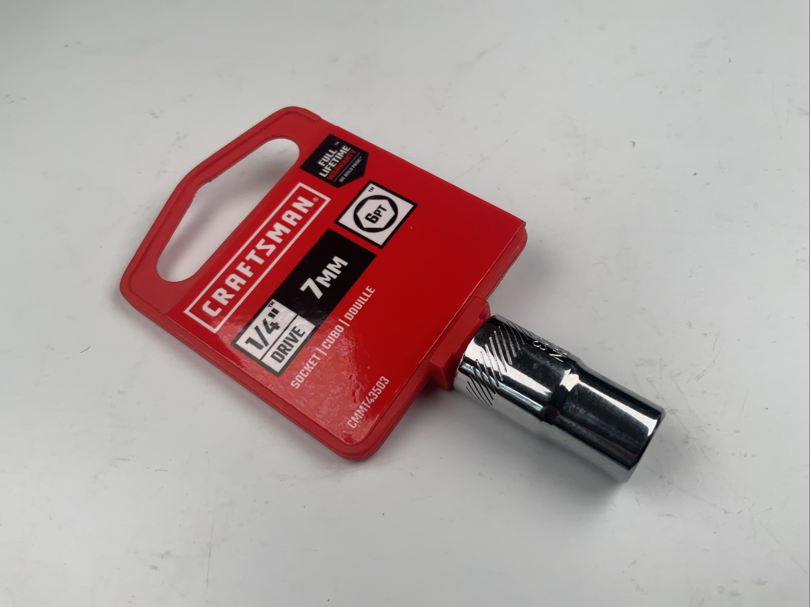 Craftsman CMMT43503, 7mm 1/4 Drive 6pt Metric Socket, Taiwan Or China