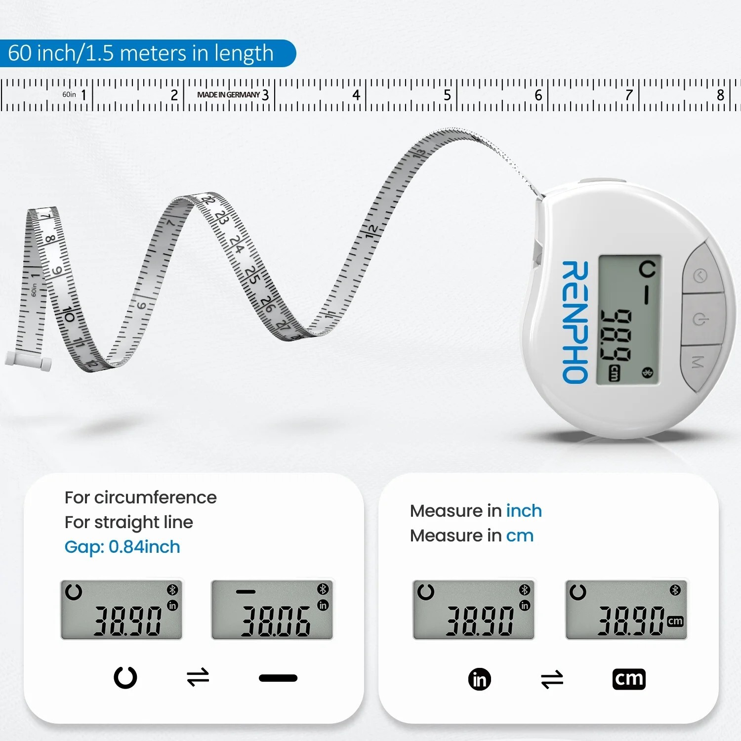 Smart Tape Body Measuring Tape Bluetooth Tailor Tape Ruler Seamstress Soft Flat
