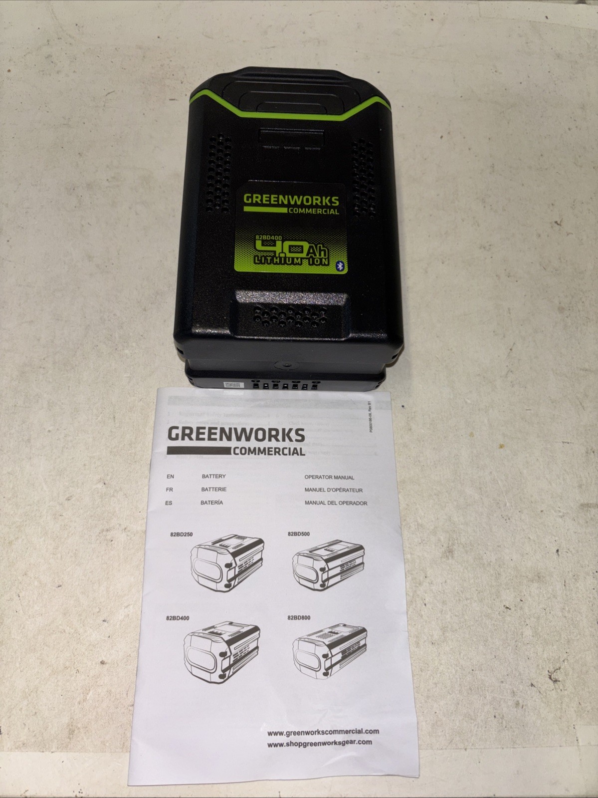 Greenworks 82V 4Ah Bluetooth Battery with Digital Display | 82BD400. A11 00011