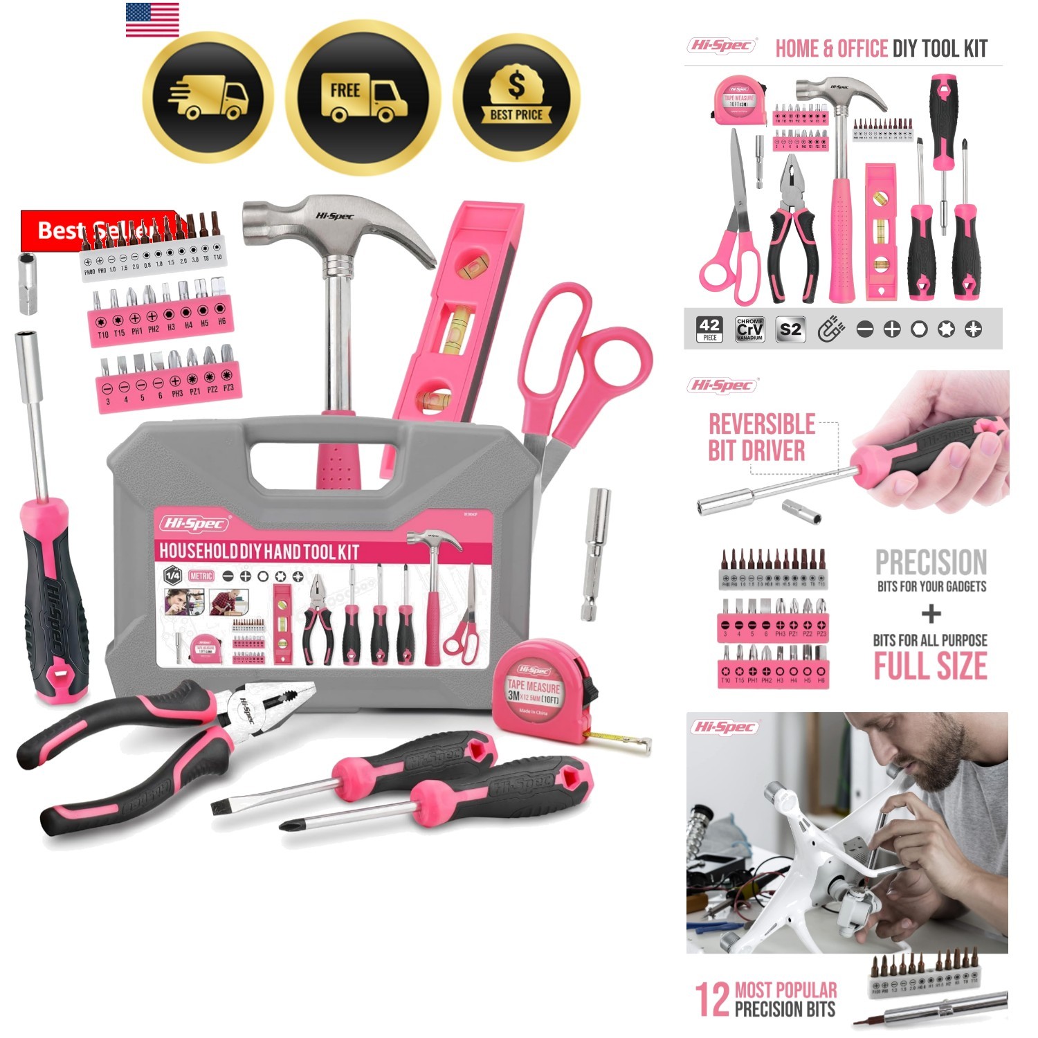 Tool Kit, General Household Hand Tool Set with Toolbox Storage Case, All-in-O…