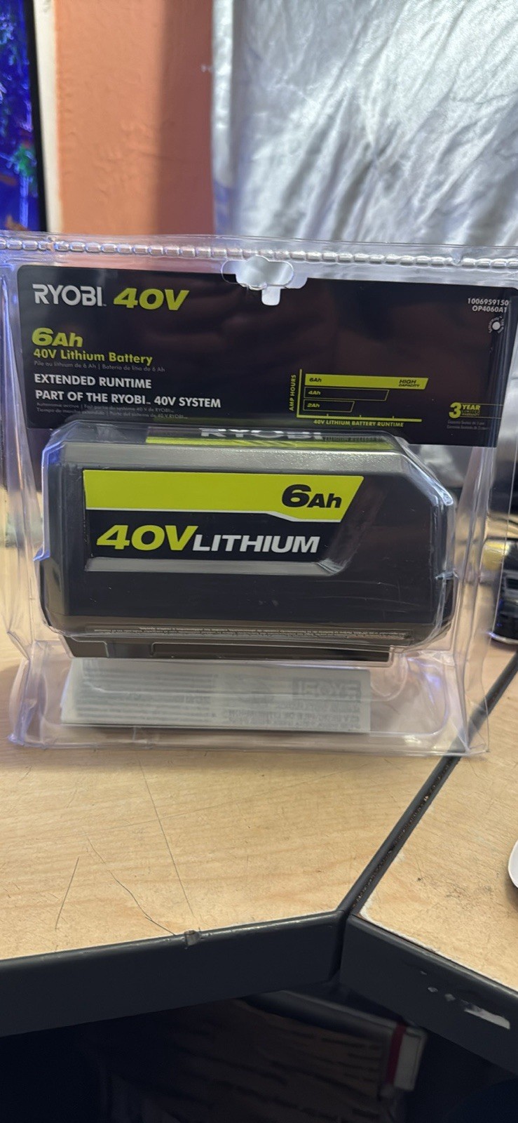 Genuine Brand NEW Ryobi 40V 6AH BATTERY – OP4060A1