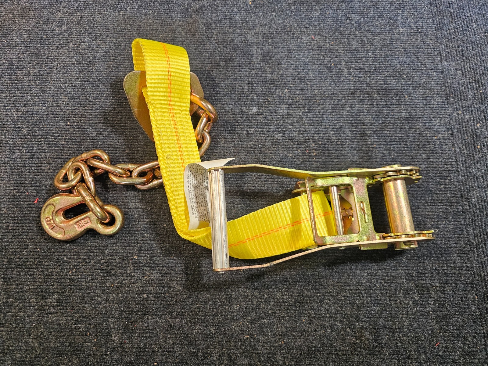 (QTY 3) 3’Ratchet Strap Chain Hook End Extension Heavy Equipment 5/16 G70 Yellow