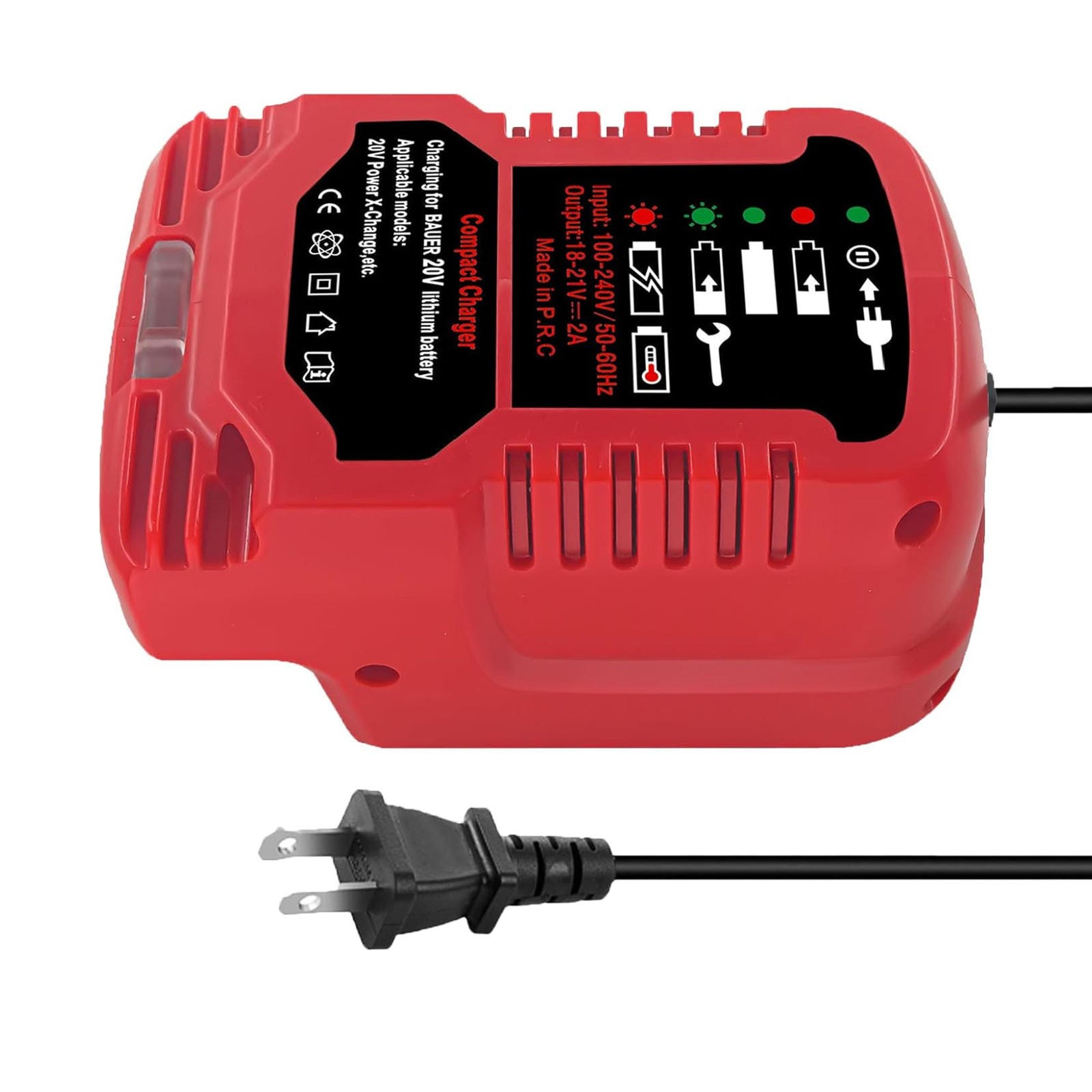 Bauer 20V Battery Charger 2A Output – Mini Charging Unit with LED Indicator