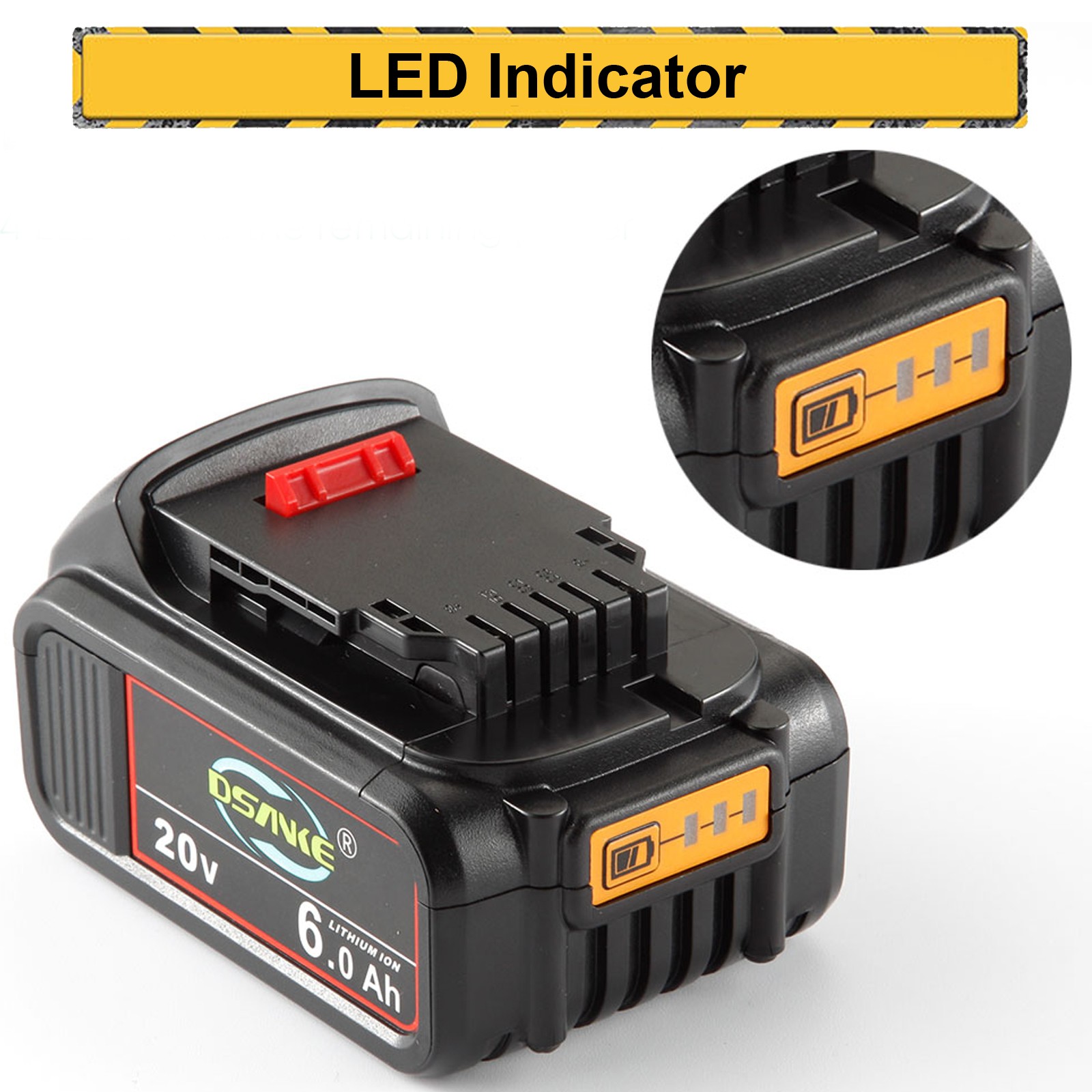 2Pack 6 AH Lithium Ion Battery For DeWalt 20V 20 Volt Max DCB206-2 DCB205 DCB204