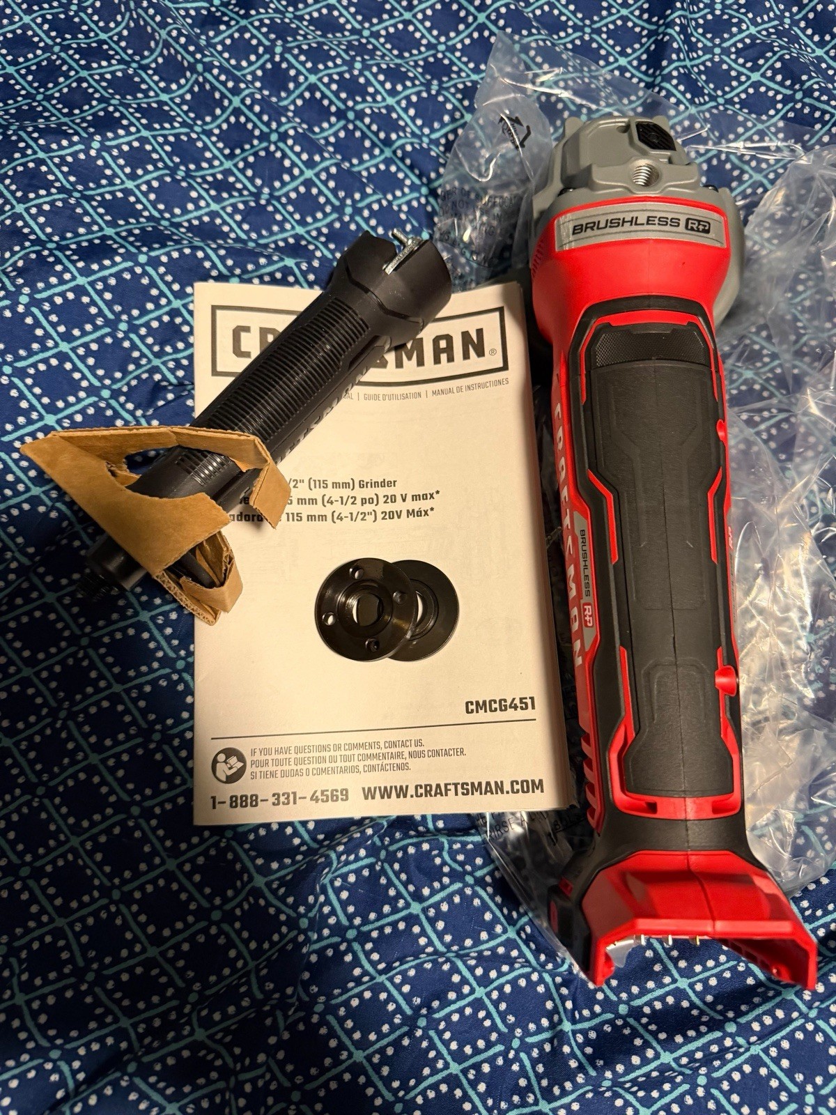 Craftsman V20 20V Brushless 4-1/2 in Angle Grinder CMCG451 w/ Guard