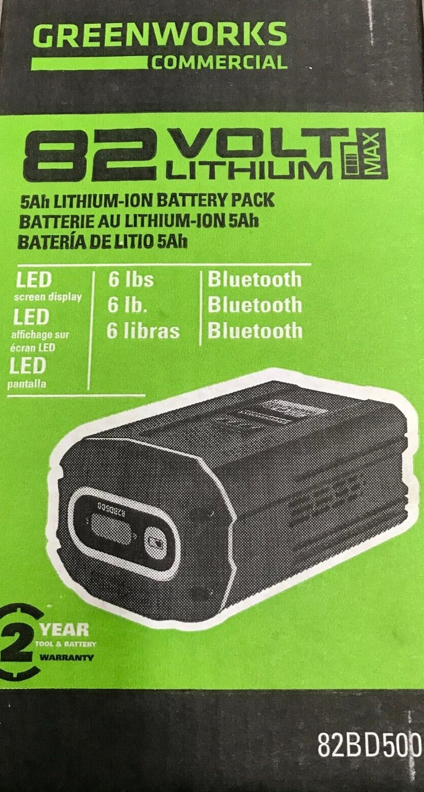 Greenworks 82V 5Ah Battery W/Bluetooth and Digital 82BD500 – NEW