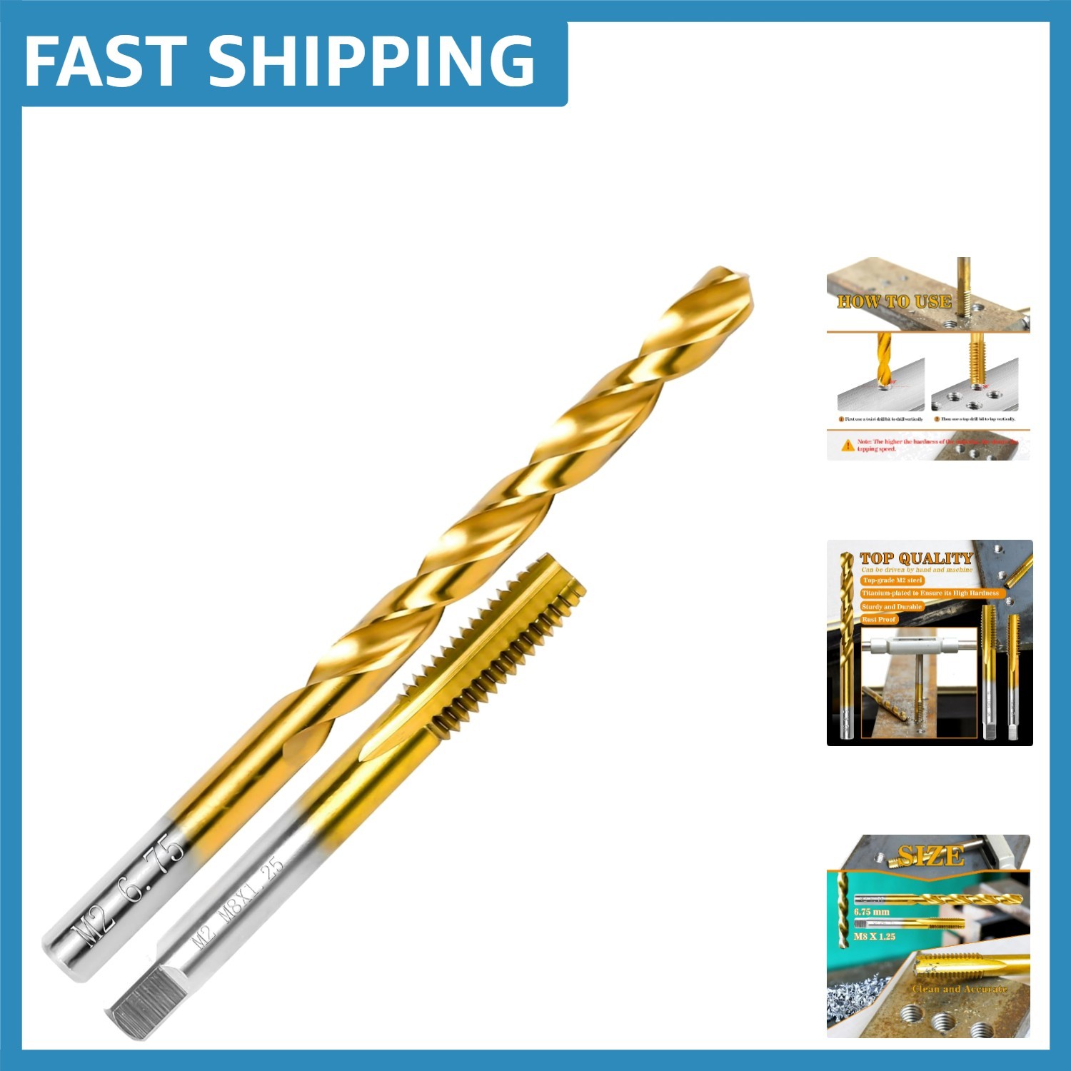 Complete M8x1.25 Tap & 6.75mm Drill Bit Set – All-in-One Metalworking Solution