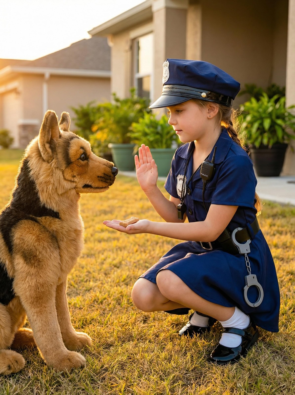 Gortykor Girls Police Officer Costume Cop Outfit for 5-6 Years, Blue