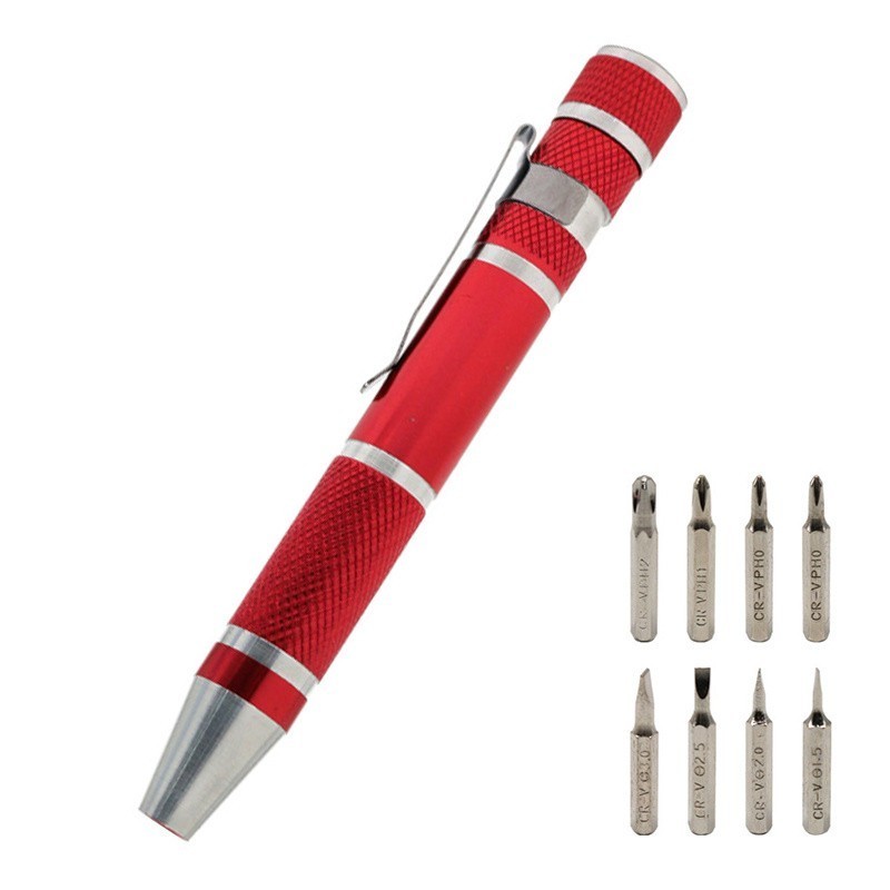 8 In-1 Multi-function Pocket Precision Screwdriver Tool Set Kit Pen Repair New